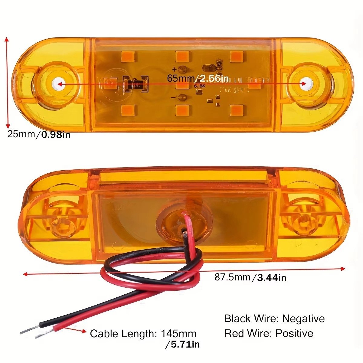 12V-24V 9 LED Universal Side Marker Light Indicator Lamp for Truck Trailer Caravan Lorry Van RV Bus Boat