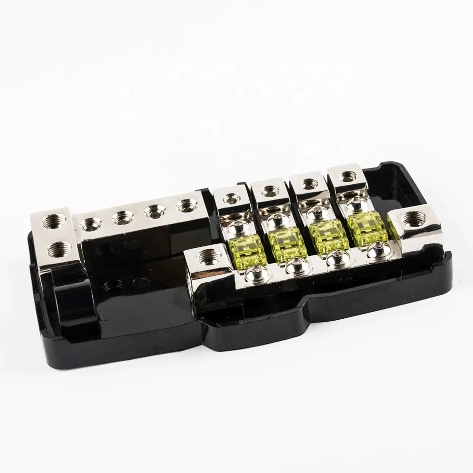 Car Audio Zink Alloy Plated Satin Nickle Transparent PC Shell Accessories 4-Fuse Holder 1/2/3/4 Way