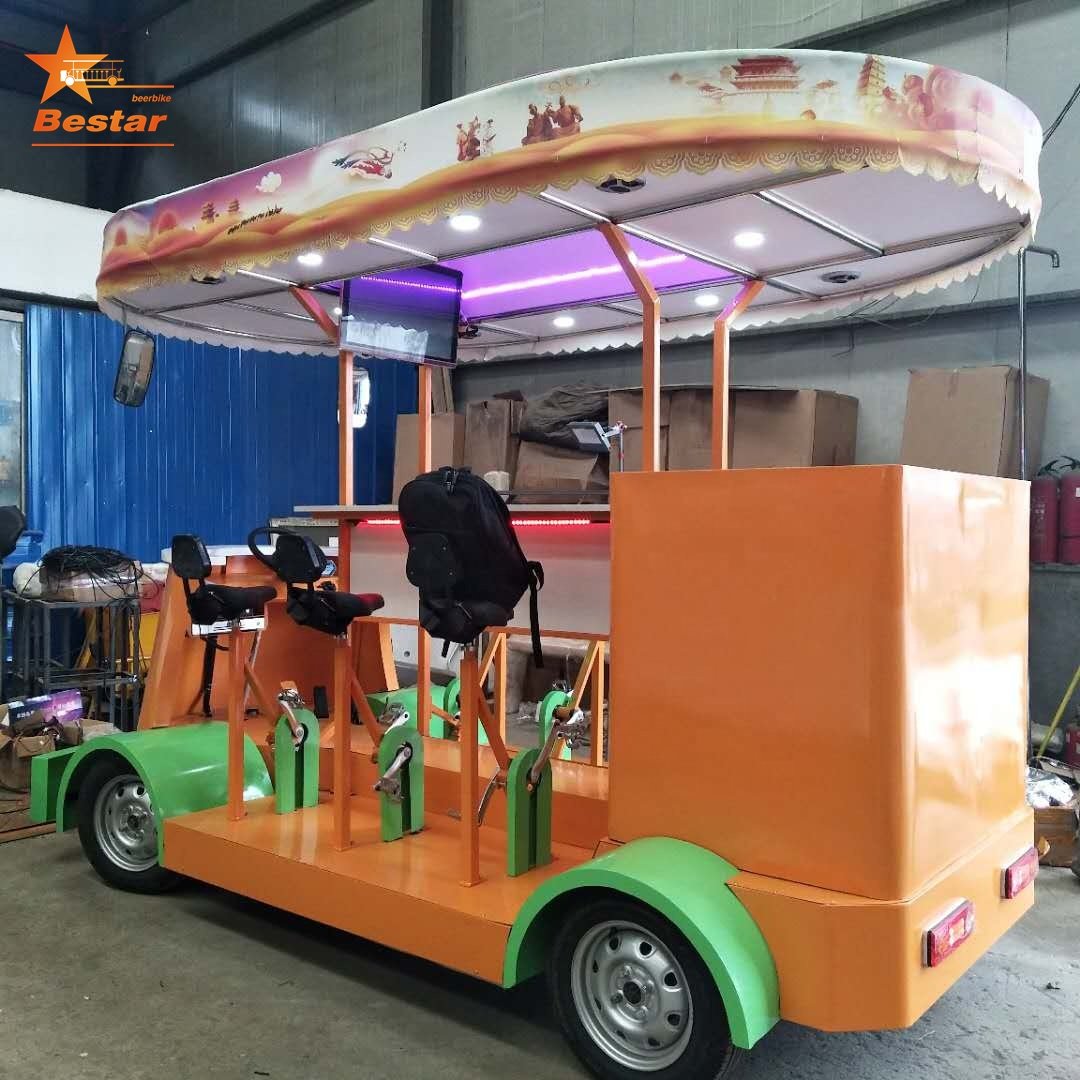 Manufacturer of Electric MINI Beer Bike Leisure Sightseeing Special City Party Bus Party Bike