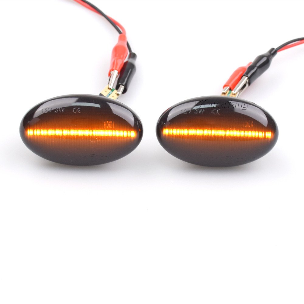 2x Dynamic LED Turn Signal Lights Side Marker Lamp Car Accessaries for Mercedes-Benz Smart 450 & Benz W639 W168 W447 W452 W415