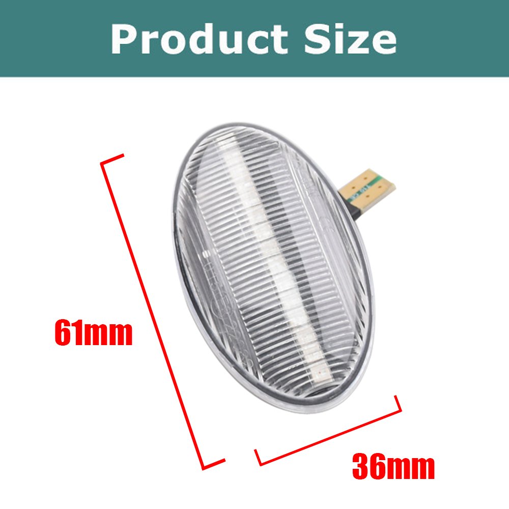 2x Dynamic LED Turn Signal Lights Side Marker Lamp Car Accessaries for Mercedes-Benz Smart 450 & Benz W639 W168 W447 W452 W415