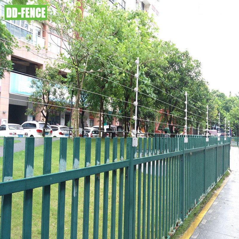 Electric Security Fence, Intrusion Alarm, the Charged Barrier Prevents Intrusion