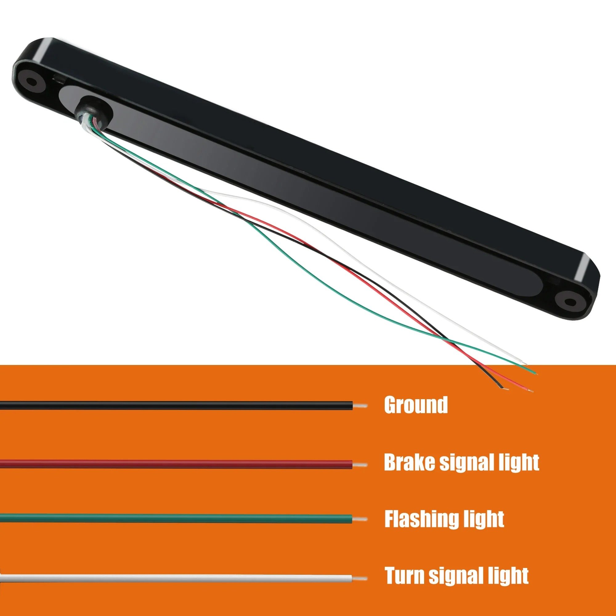 Universal LED Tail Rear Lamp Brake/Stop/Turn Lights 12V-24V 15LED 25CM Light Bar Strip for Trailer Truck Lorry Pickup