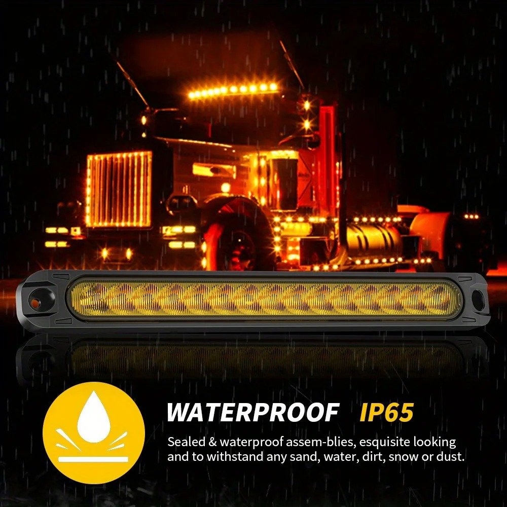 Universal LED Tail Rear Lamp Brake/Stop/Turn Lights 12V-24V 15LED 25CM Light Bar Strip for Trailer Truck Lorry Pickup