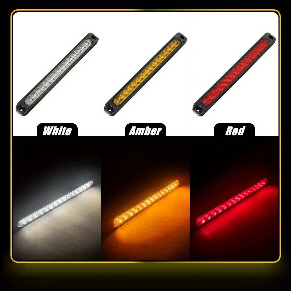 Universal LED Tail Rear Lamp Brake/Stop/Turn Lights 12V-24V 15LED 25CM Light Bar Strip for Trailer Truck Lorry Pickup