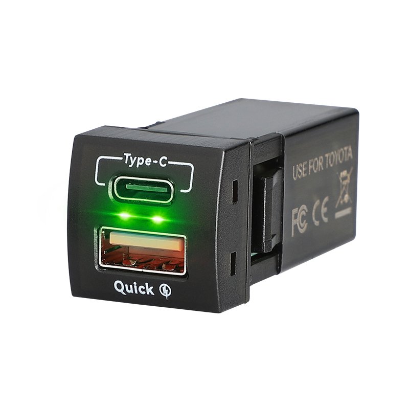 Wholesale Pd Car Charger Fast Charging Usb Charger Toyota Camry Usb Port QC3.0 Square Outlet Yaris Accessories