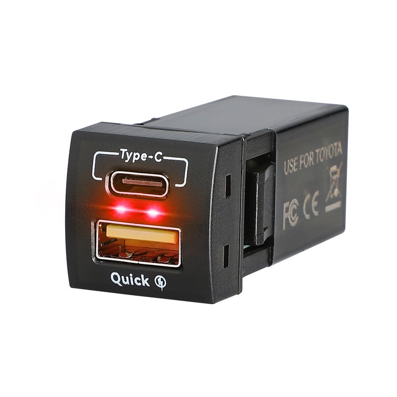 Wholesale Pd Car Charger Fast Charging Usb Charger Toyota Camry Usb Port QC3.0 Square Outlet Yaris Accessories