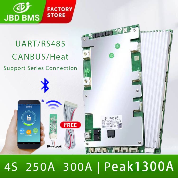 Smart JBD BMS Li ion BMS Lithium Battery 300A 4s BMS 12v For 3.2v LiFePO4 Battery