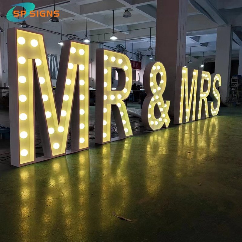 SP Factory Custom Mr&Mrs Metal 3ft Outdoor Giant Baby Marry Me Led Light Sign Wholesale Love 4ft 5ft Marquee Letter