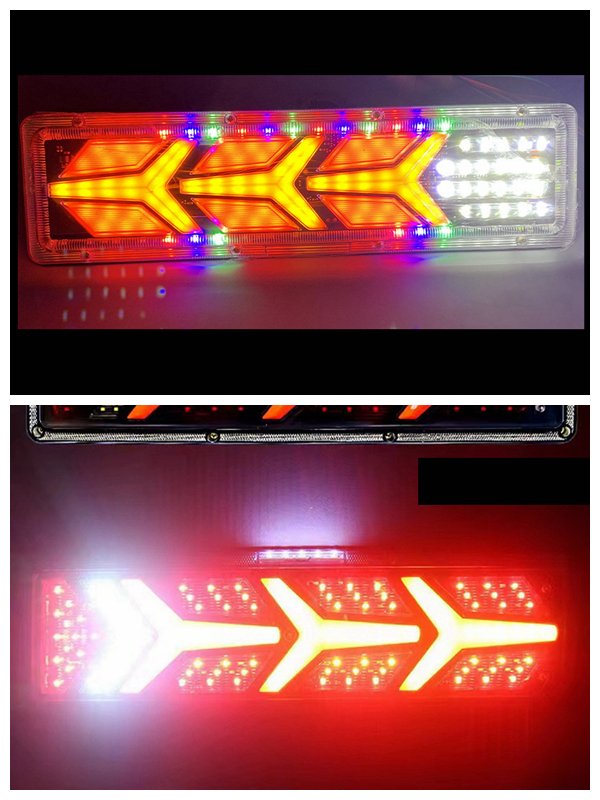 HST-111001 24v Led Light Truck Dynamic Led Turn Signal Tail Lights 24V Rear Brake Lamp for Tractor Lorry Bus Caravan
