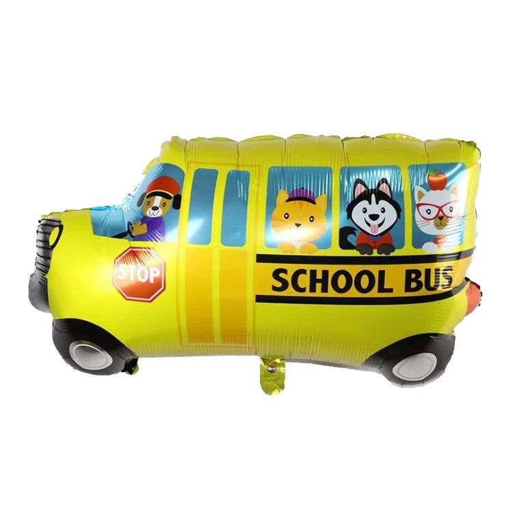 Vehicle School Bus Police Car Fire Engine Engineering Truck Modeling Aluminum Foil Balloon Children's Toy Balloon Wholesale
