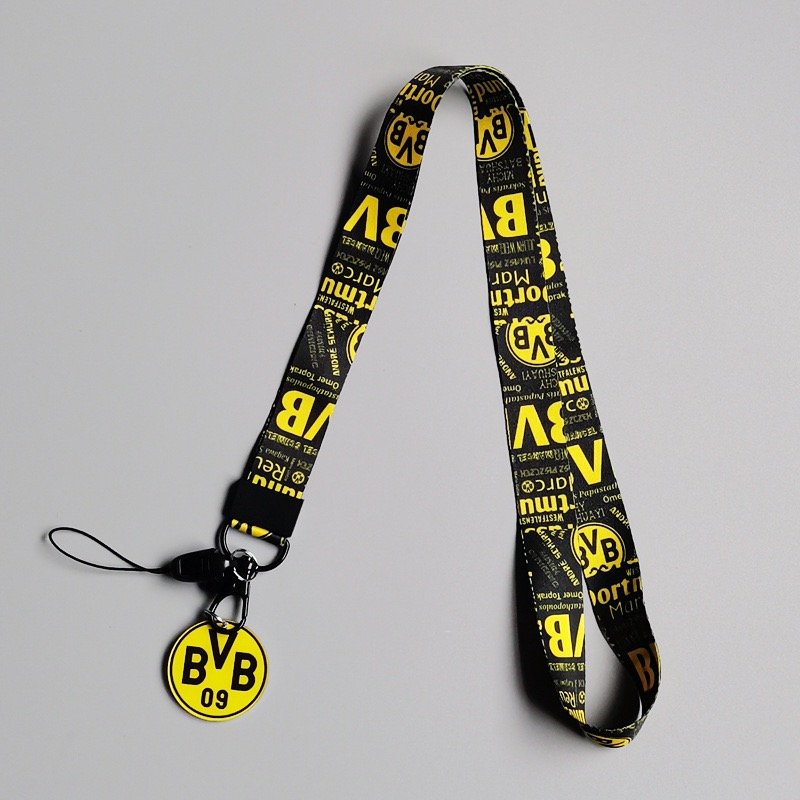 Satin Lanyards Wholesale Fashion Soccer Team Lanyard Accessories Football Anti-Lost Phone Neck Hanging Lanyards Card Case Custom