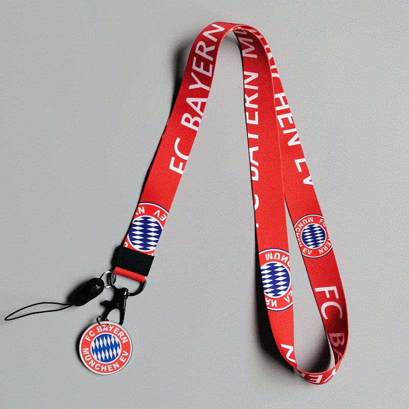 Satin Lanyards Wholesale Fashion Soccer Team Lanyard Accessories Football Anti-Lost Phone Neck Hanging Lanyards Card Case Custom