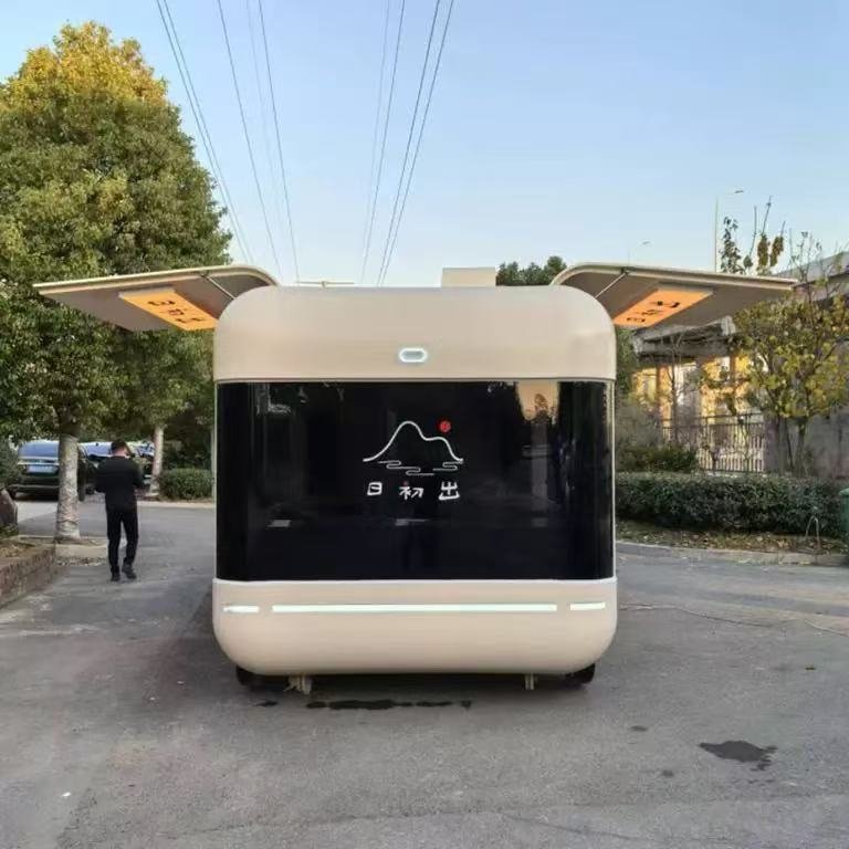 2025 New Type Street Selling Coffee Van Catering Cart Burgers Fries Ice Cream Bus Truck Mobile Food Trailer With Full Kitchen