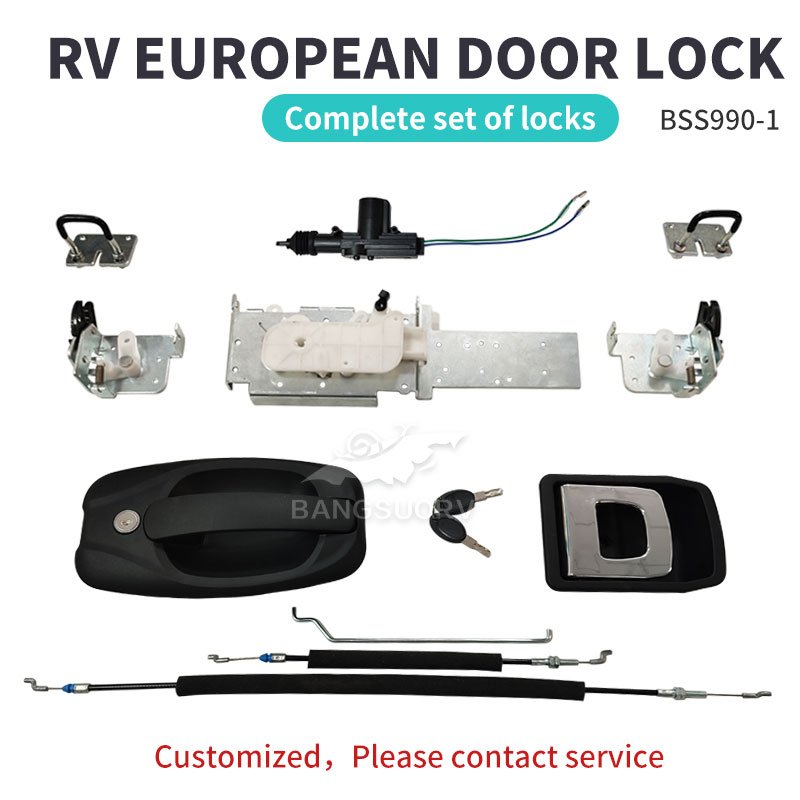 BSS990-1 RV caravan Euro Entry Door Handle Lock Camper Double Point Lock/RV Lock/lock