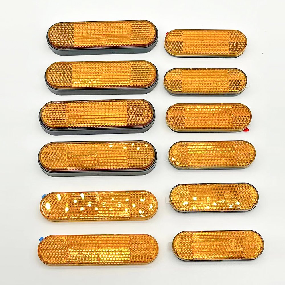 Amber/White Side Reflective Electrical Bicycle Cycling Warning Light Reflex Reflectors for Safety Accessories