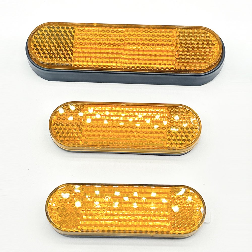 Amber/White Side Reflective Electrical Bicycle Cycling Warning Light Reflex Reflectors for Safety Accessories