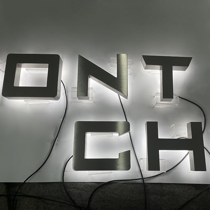 Custom Outdoor Stainless Steel Led Lighting Channel Letter Shop Sign 3D Illuminated Advertising Signage Logo for Company