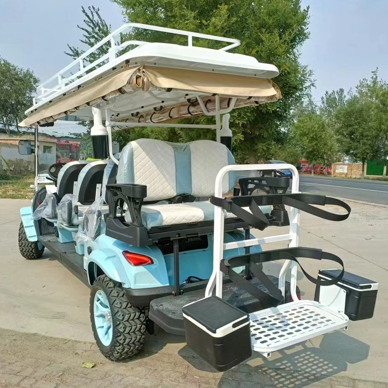 New 4000/5000/7500W 48V 60V 72V Battery Powered 4 Wheels 8 Seater Electric Off Road Beach Golf Buggy Golf Cart for Sale