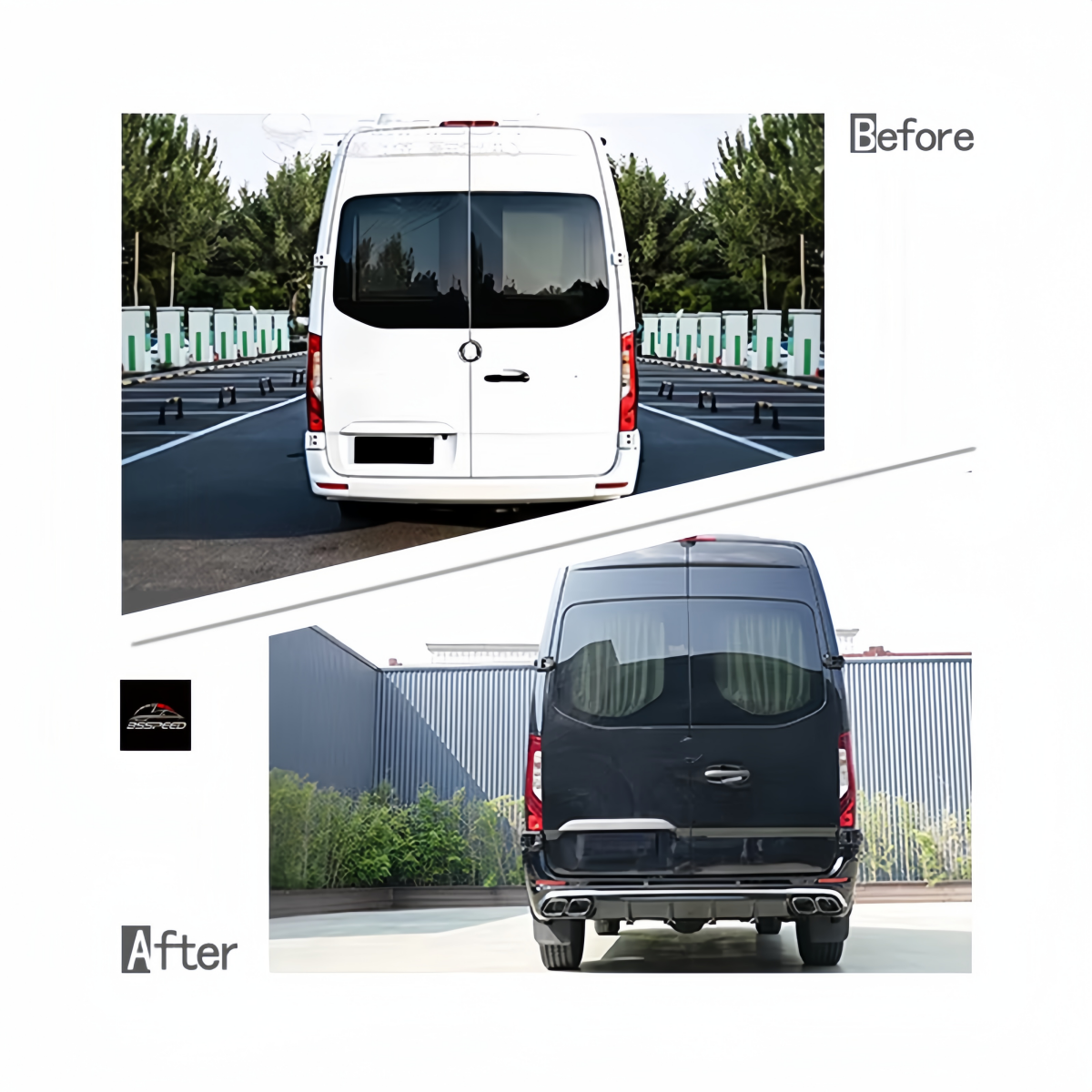 TIANSHENG AUTO 2024 Bodykit for Mercedes Benz Sprinter 2018-2023 W907 Model New Plastic Bumper Headlight Conversion Kit Upgrade