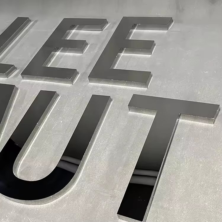 Factory Custom 3D Stainless Steel Interior Wall Channel Letter Logo Sign