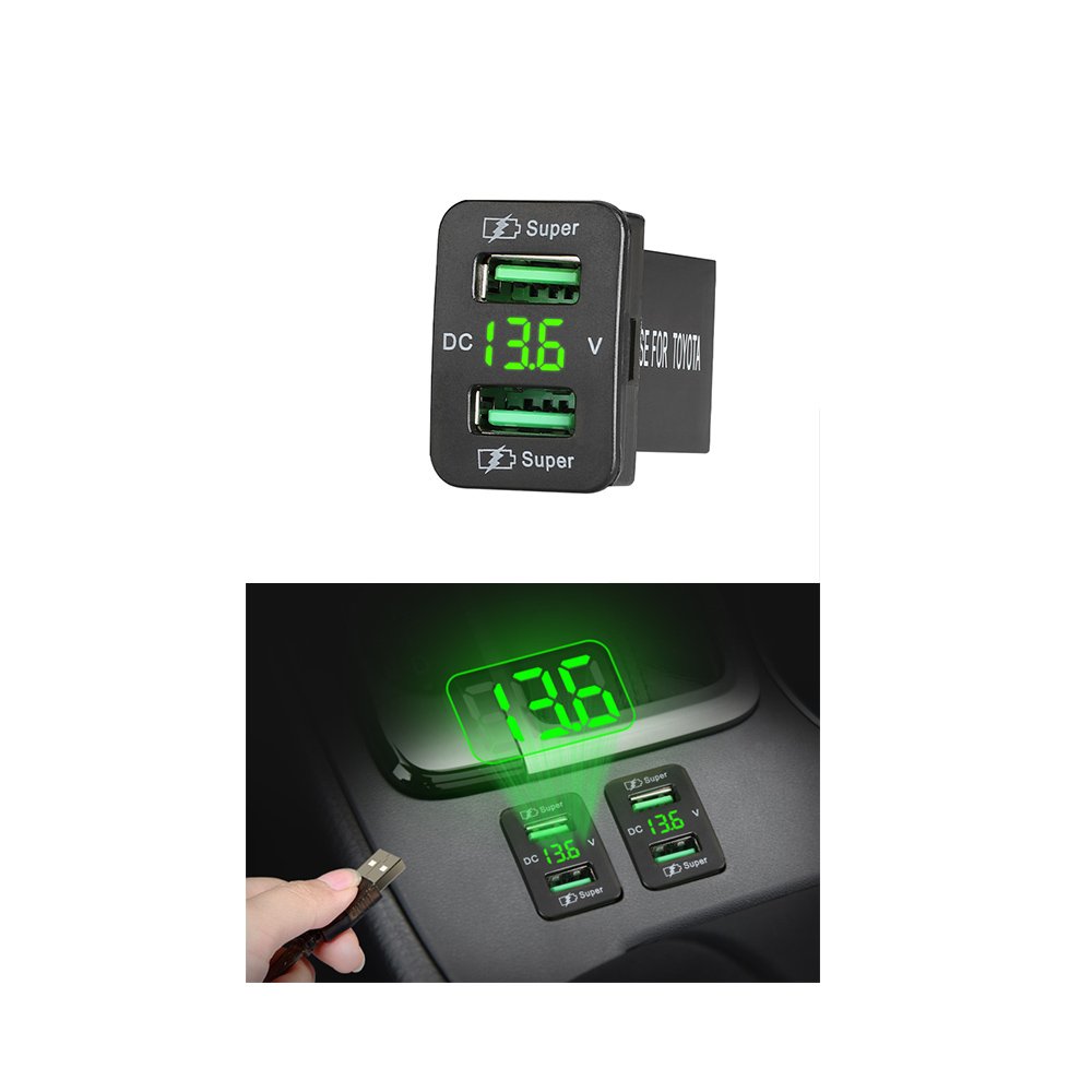 Factory Supply 24V 45W Charger With Voltmeter Mobile for Micro Car Charger 12V Dual USB Charger Socket for Car Toyota