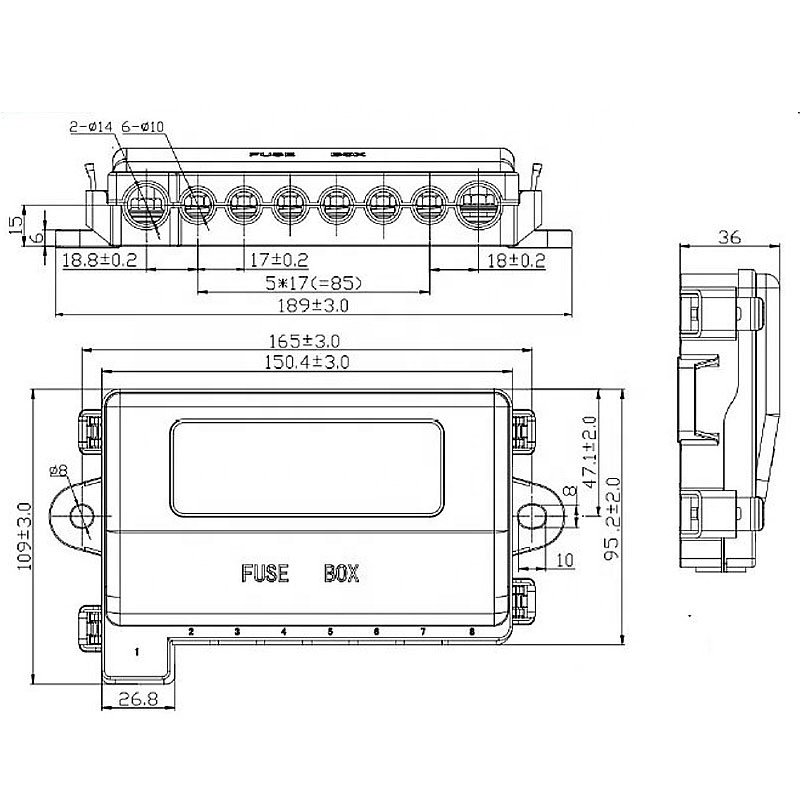 12V 32V 48V Fuse Block Durable MIDI 7 Way Fuse Block Box Holder for RV Car Boat Bus Accessory