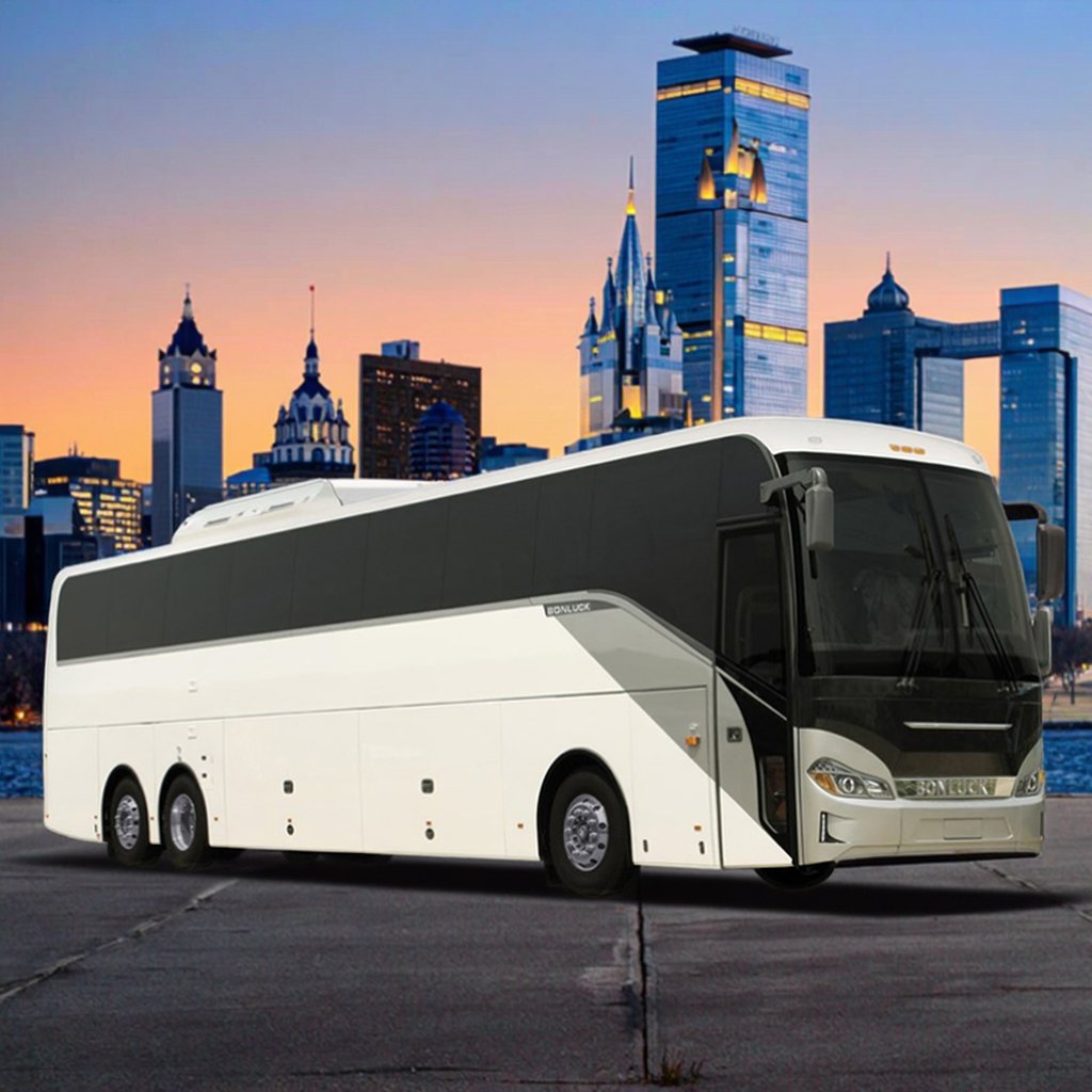 BONLUCK 75-Seats Tour Bus Autobuses Transportation Vehicle 6X4 Engine New Condition Diesel Fuel Manual Transmission Euro 3