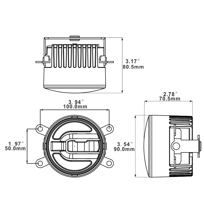 Led Fog Lights Driving Lights Tuffplus New Side Emitting 90Mm High Low Beam Headlamp Bus Motorcycle Led Fog Light Car Headlight