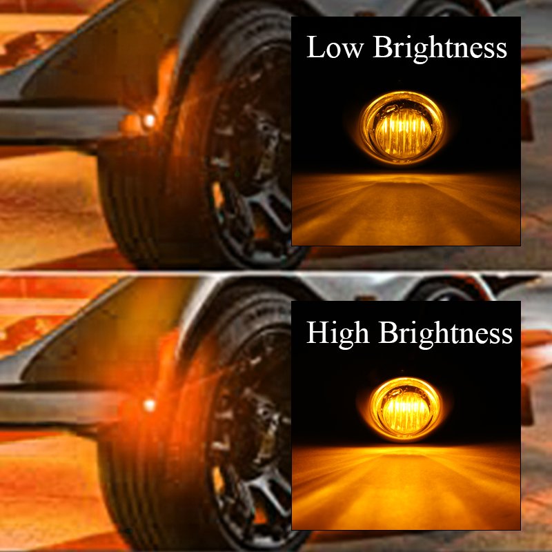 Side Marker Light Flush Mount Auxiliary Bumper air Cleaner Light Smoke Dark Lens Illuminated Decora for Truck Trailer Bus