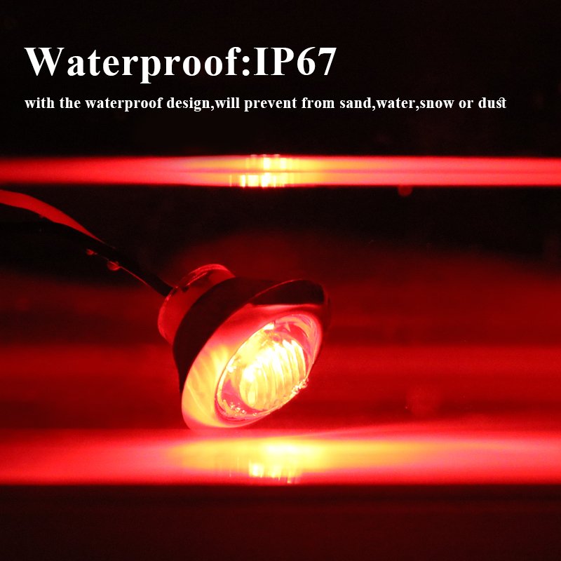 Side Marker Light Flush Mount Auxiliary Bumper air Cleaner Light Smoke Dark Lens Illuminated Decora for Truck Trailer Bus