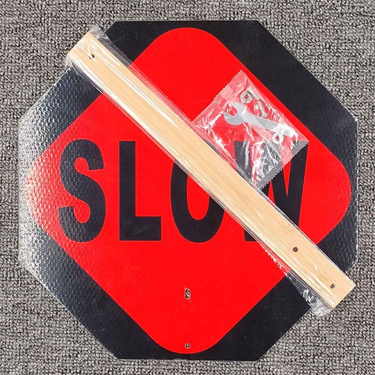 Toowin 24 Inch Lighted Stop Sign School Bus Aluminum Metal Parking Folding Custom Hand Held Stop Signs Reflective Sheeting