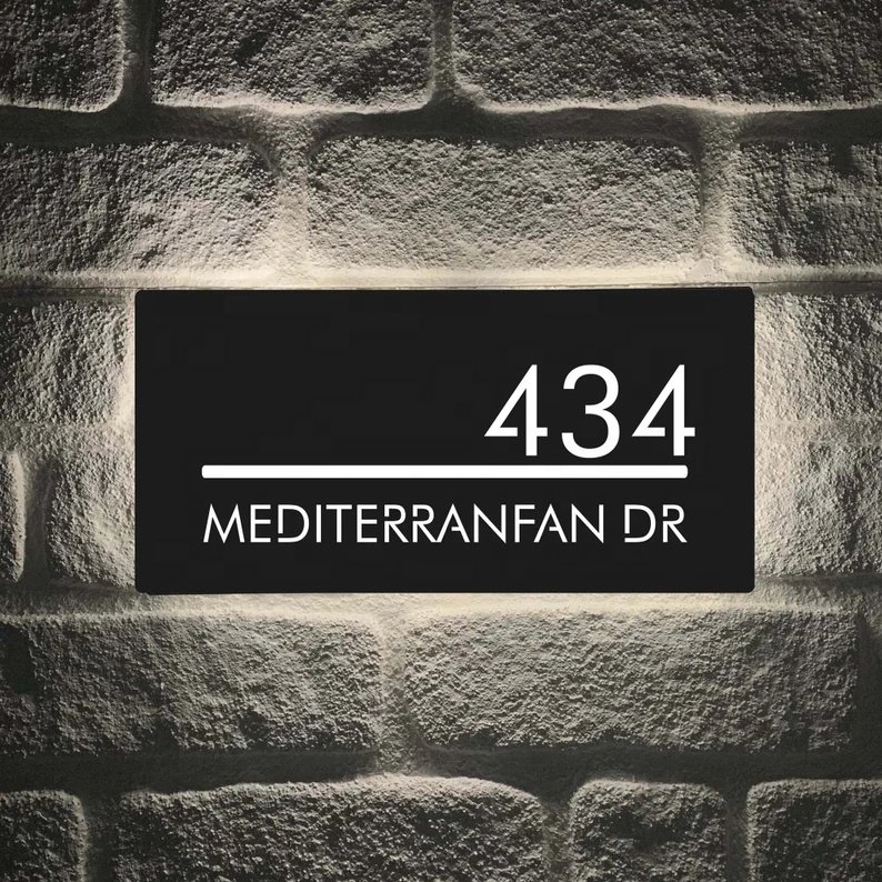 Light up Metal 3D Led House Number Sign Outdoor Backlit Hotel Room Door Plate Company Address Number Signs