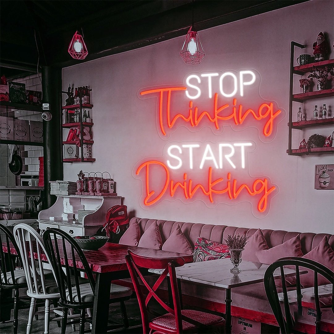 Food Drink Chain Store Design Led Light up Sign Light Wall Art Neon Sign for Store Advertising Decoration