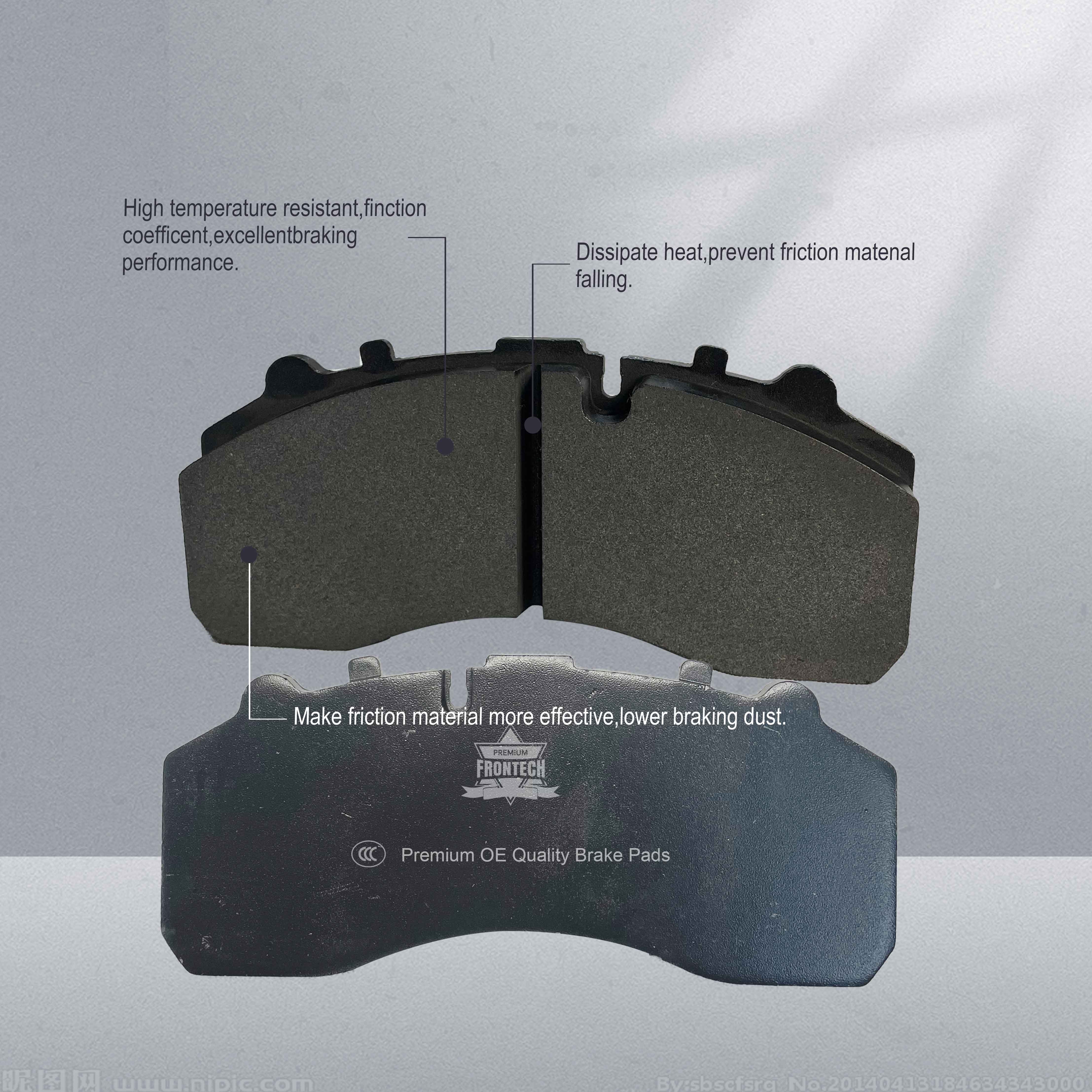 High-Quality Frontech Ceramic Front and Rear Truck Brake Pads for Toyota Mercy Kinglong Yutong Hyundai Suzuki Buses Vehicles