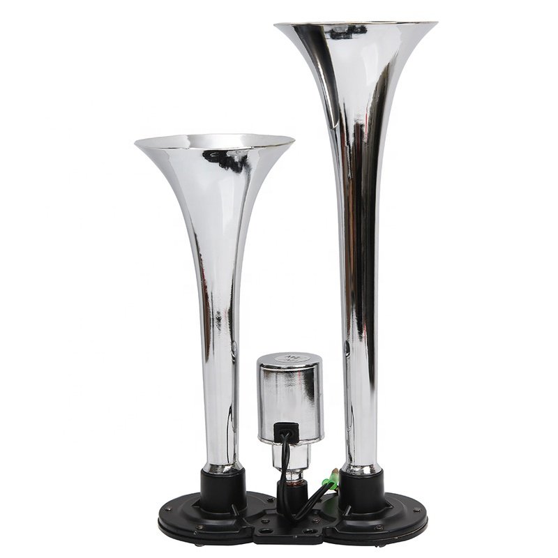 New 12/24v 135db Super Loud Chrome No Rust Triple Trumpet Air Horn Boat Bus Truck Lorry Train Motorcycle Car Horn GZHAOER HT-102