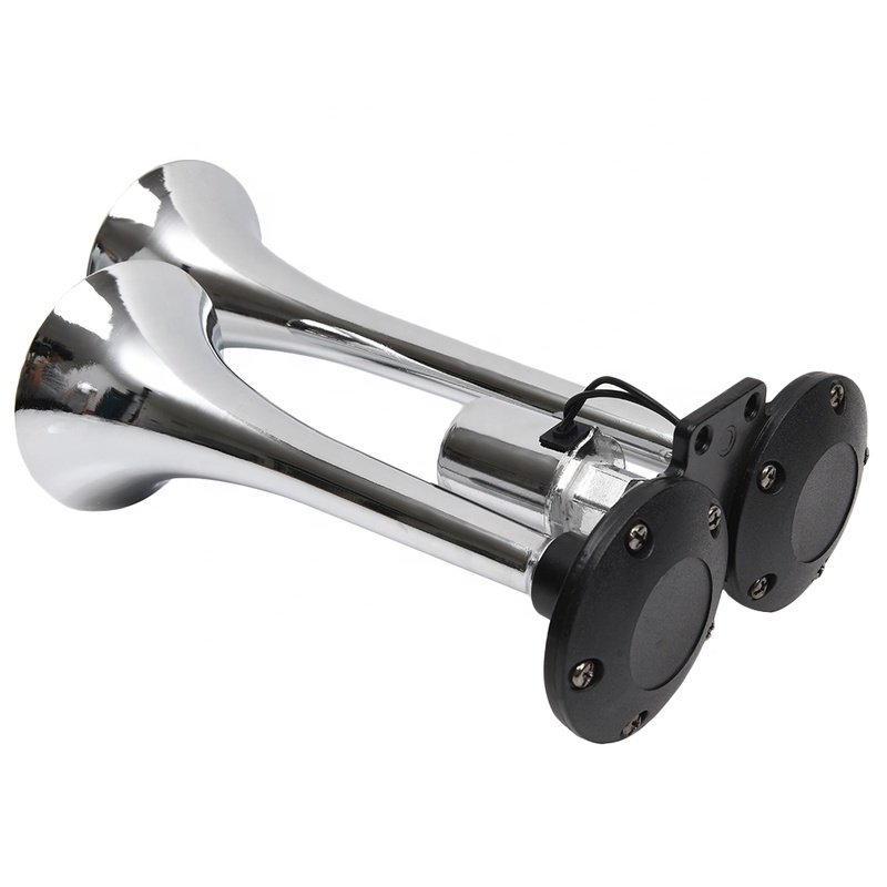 New 12/24v 135db Super Loud Chrome No Rust Triple Trumpet Air Horn Boat Bus Truck Lorry Train Motorcycle Car Horn GZHAOER HT-102