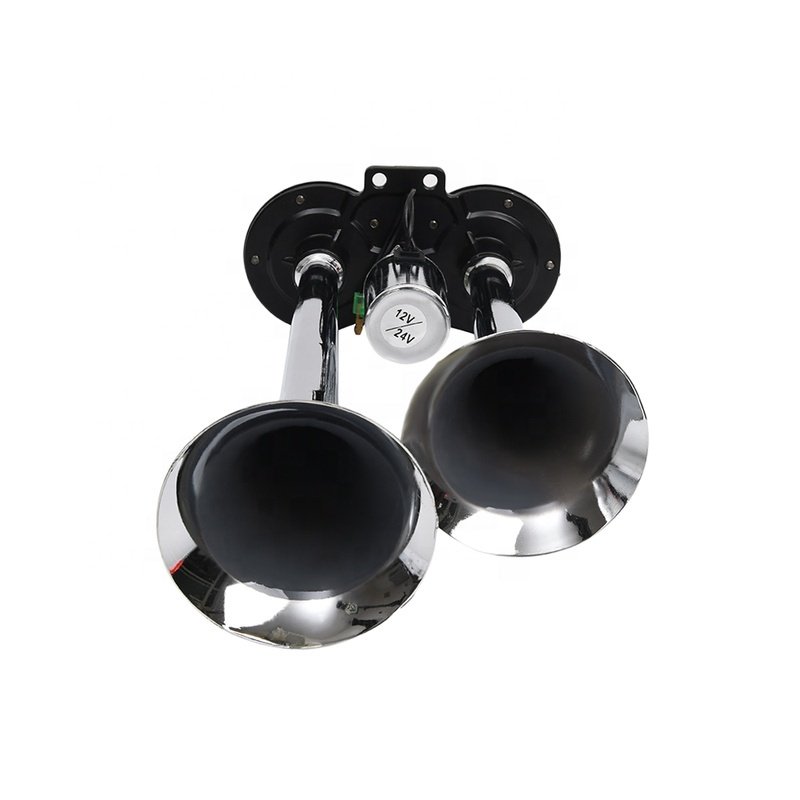 New 12/24v 135db Super Loud Chrome No Rust Triple Trumpet Air Horn Boat Bus Truck Lorry Train Motorcycle Car Horn GZHAOER HT-102