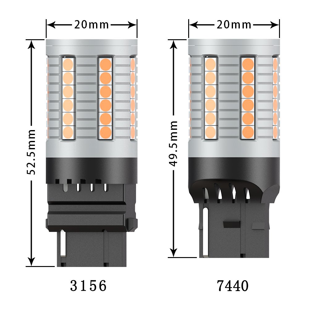 Auto Mini 1156 7440 P21w Bau15s 40smd 45smd 3030 Turn Lamp Interior Packing Car Bulb Red Strobe Reverse 3156 Led Brake Lights