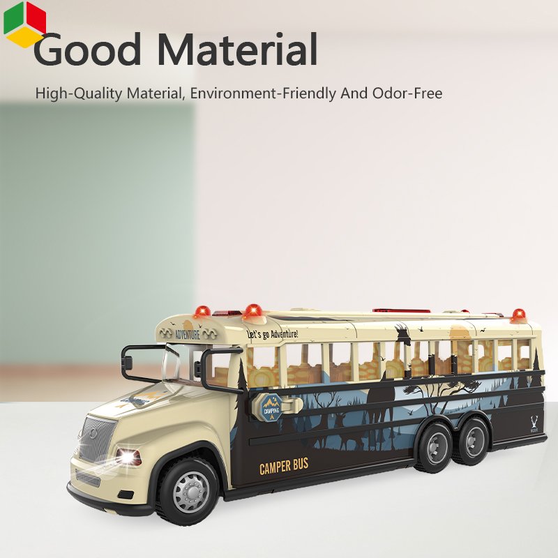 QS New Arrival Simulation RC 2.4G 4CH School Bus Remote Control Kids Car Toys With Sound Light