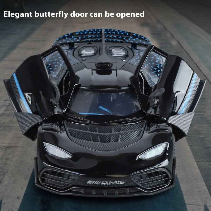 1:32 One Alloy Sports Car Model Unisex Kids Toys Gift with Sound and Light PC Concept Racing Vehicles with Functional Wheels
