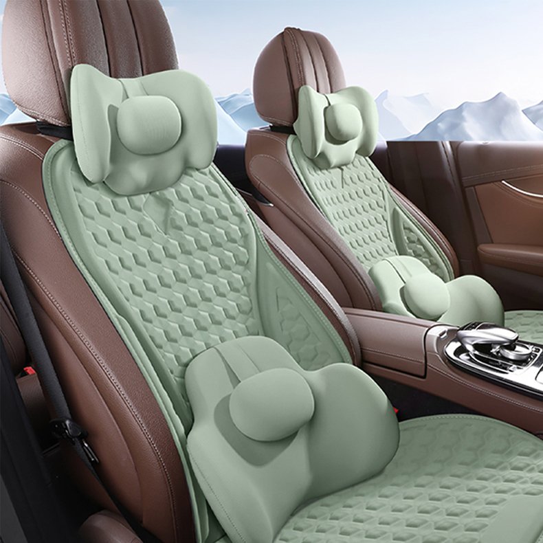 Car Accessories Memory Foam Lumbar Support Headrest Pillow Honeycomb Enhanced Cooling Gel Seat Cushions for Long Sitting