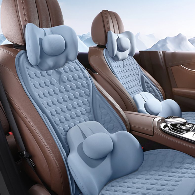 Car Accessories Memory Foam Lumbar Support Headrest Pillow Honeycomb Enhanced Cooling Gel Seat Cushions for Long Sitting