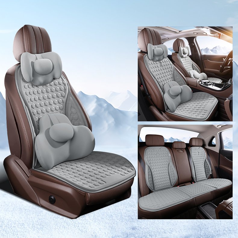 Car Accessories Memory Foam Lumbar Support Headrest Pillow Honeycomb Enhanced Cooling Gel Seat Cushions for Long Sitting