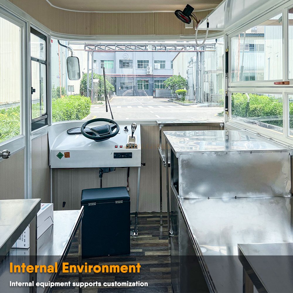 JINLIJING High Quality Custom 13ft Yellow Bus Fast Food Trucks Mobile Kitchen Ice Cream Hot Dog Food Trailer Cart on Wheels