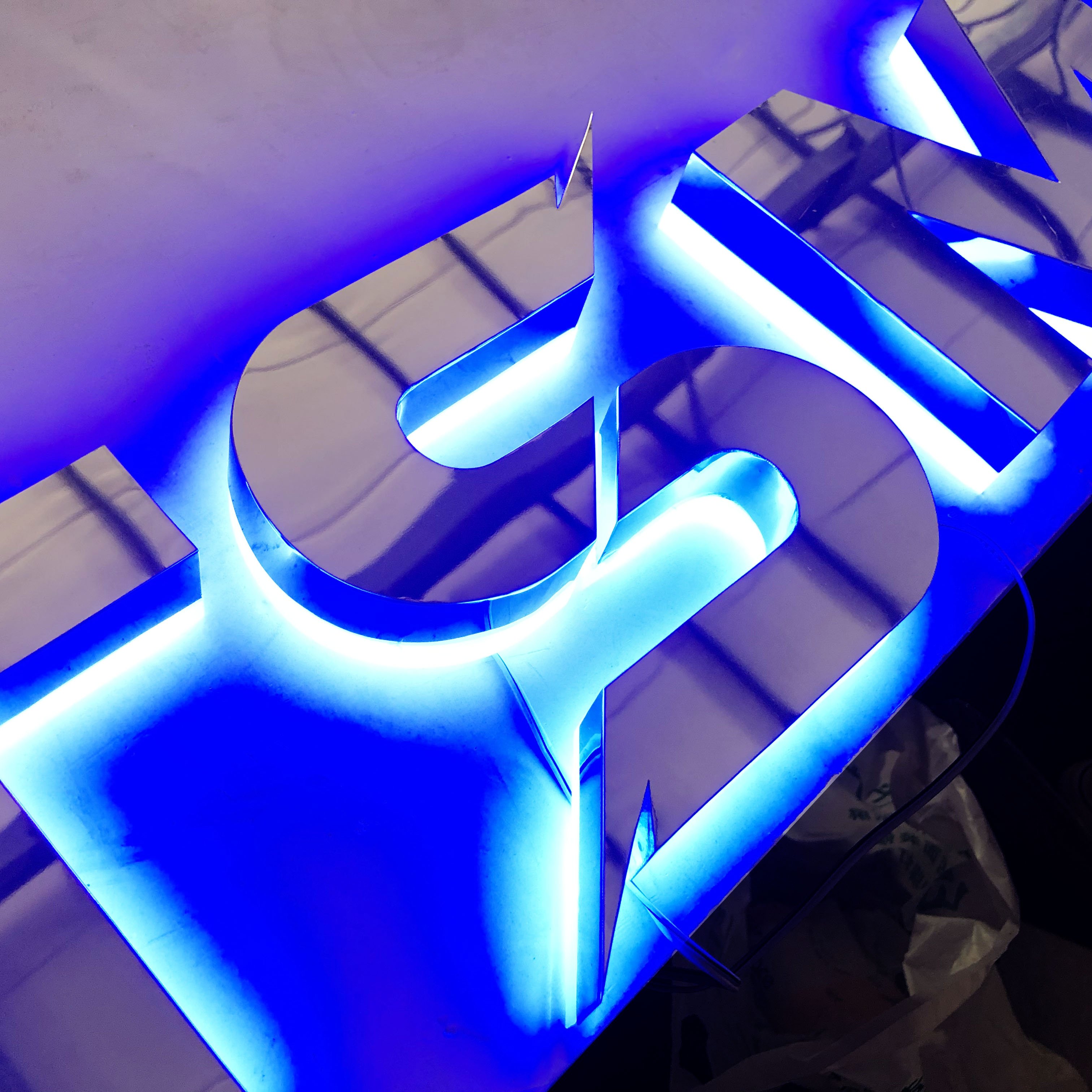 Outdoor Stainless Steel Mirror Backlit Letter 3d logo Letter Business Sign logo Led Lighting Letter Custom Led Sign for Business
