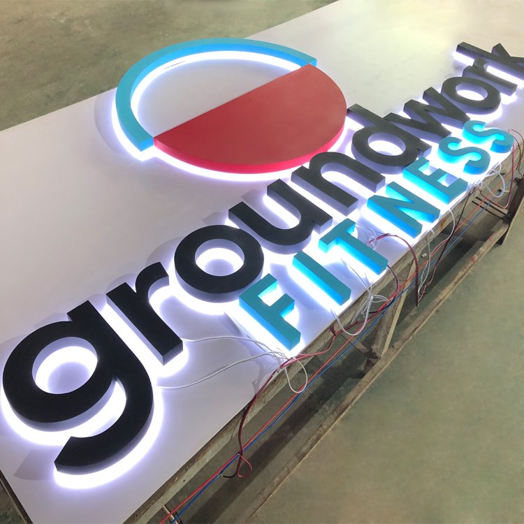 Outdoor Stainless Steel Mirror Backlit Letter 3d logo Letter Business Sign logo Led Lighting Letter Custom Led Sign for Business