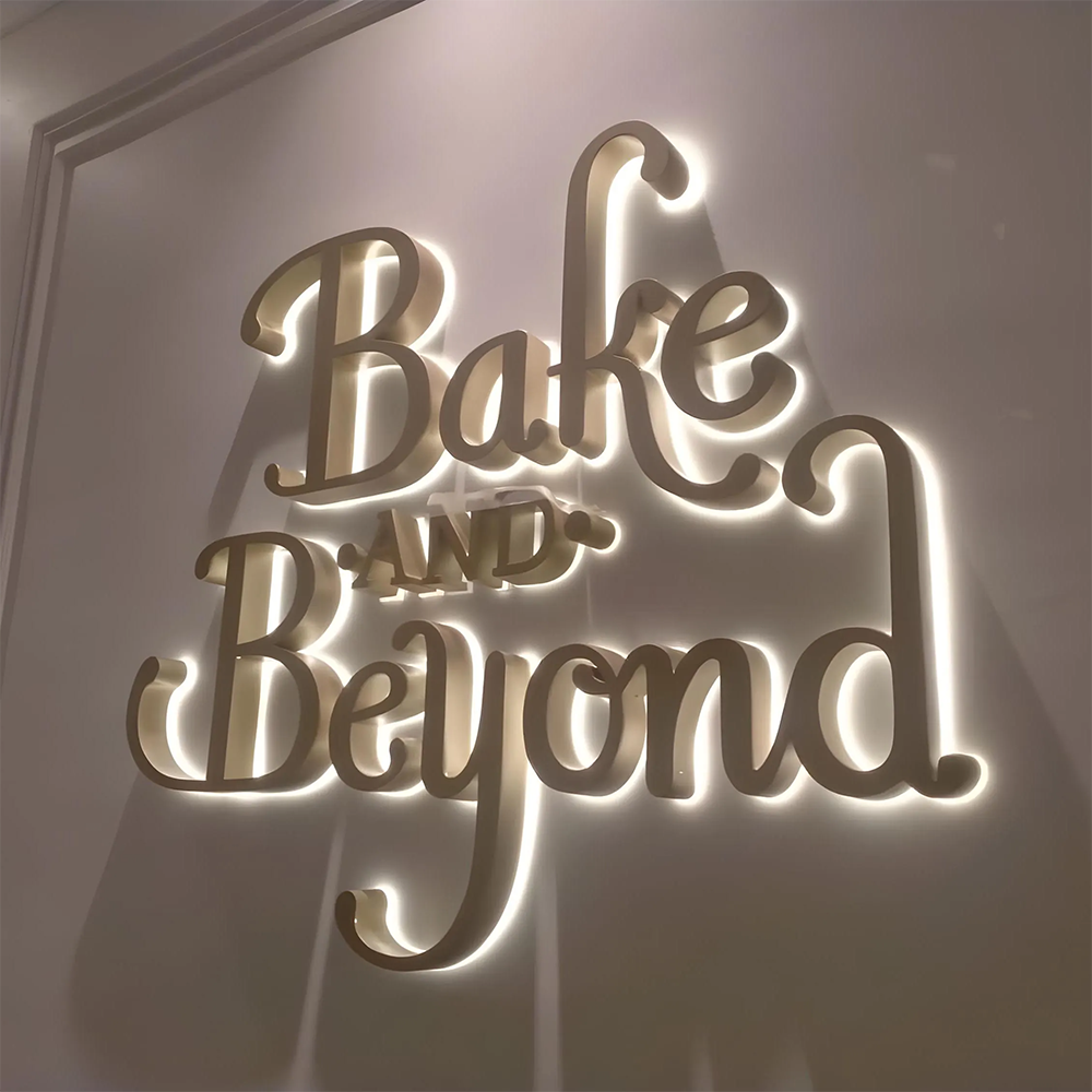 Luxury Custom Metal Cut Acrylic Letters LED Business Name Signs for Nail Salon