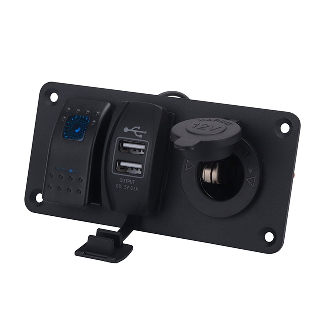 Marine Electric 4 Gang Led Rocker Switch Panel for Boat and RV