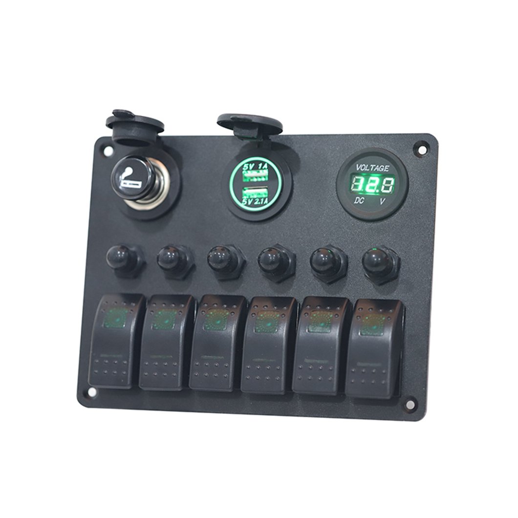 Marine Electric 4 Gang Led Rocker Switch Panel for Boat and RV